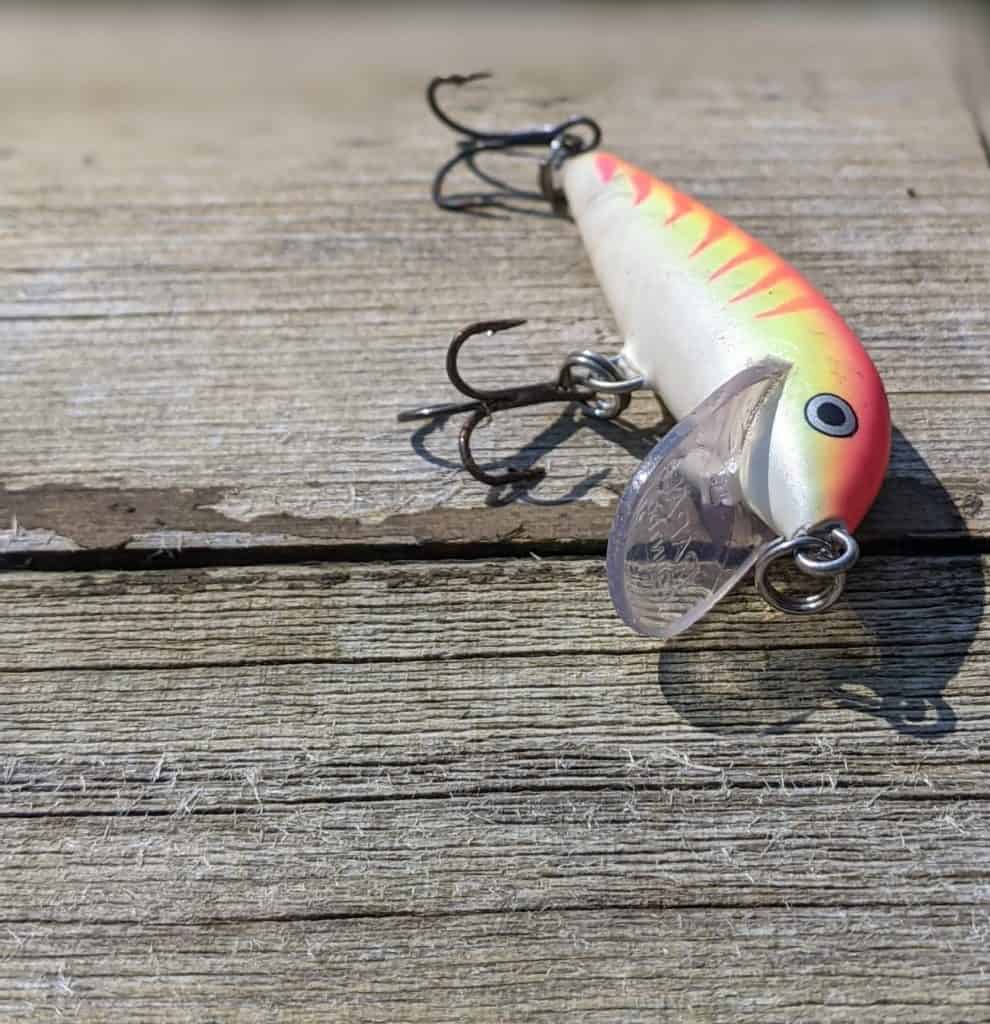 pink and white rapala countdown crankbait for bass